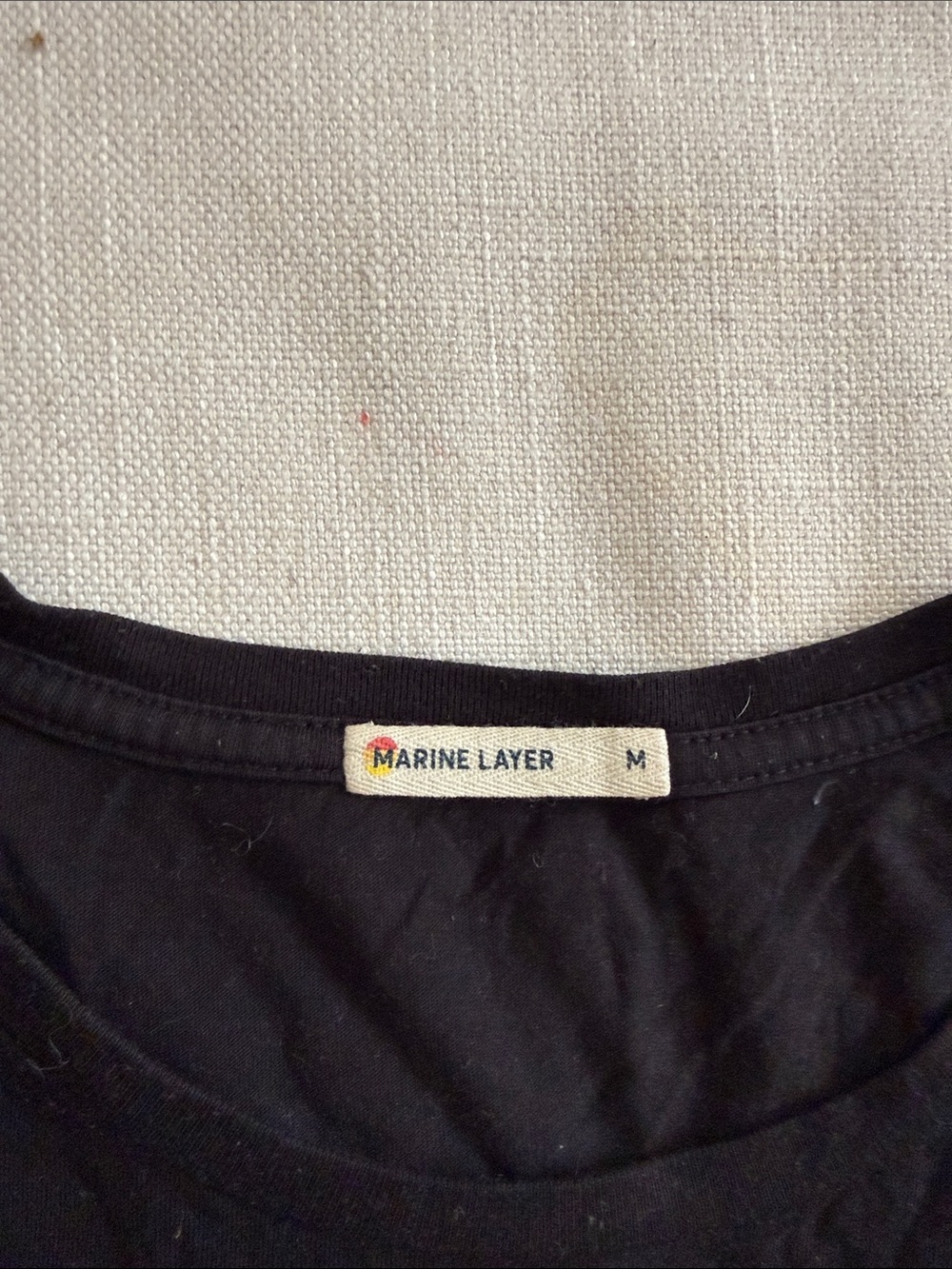 Marine Layer Black Crewneck T-Shirt with Globe Graphic - Picture 4 of 4